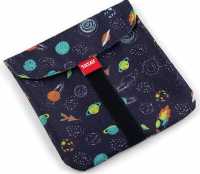 Porta sándwich reutilizable con estampado de planetas – bolsa de tela ecológica, práctica y sin BPA