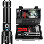 Shadowhawk Linternas LED Alta Potencia 500000 Lúmenes, Linterna LED Recargable USB Táctica Militar Potente, XHP70.2