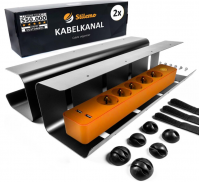 Juego de 2 Bandejas Organizador Cables Negro – 43 cm – Duraderas – Acero al Carbono – Mantener los Cables Ordenados – Diseño Minimalista para Oficina